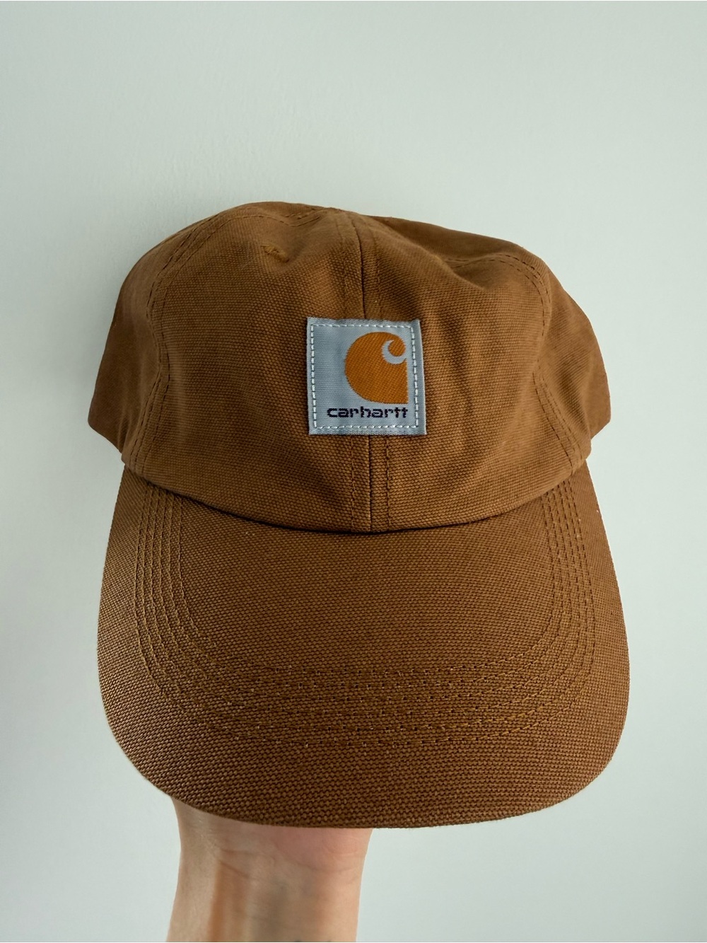 Carhartt Tan Brown Cotton Six-Panel Cap